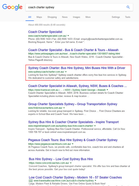 seo coach charter sydney