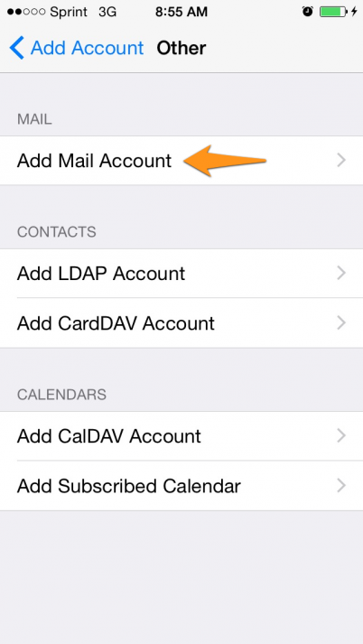 iphone addmail